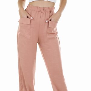 Pantalon en Lin écoresponsable rose